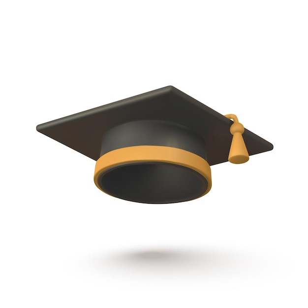 Cute cartoon graduation cap Education degree ceremony concept Vector illustration