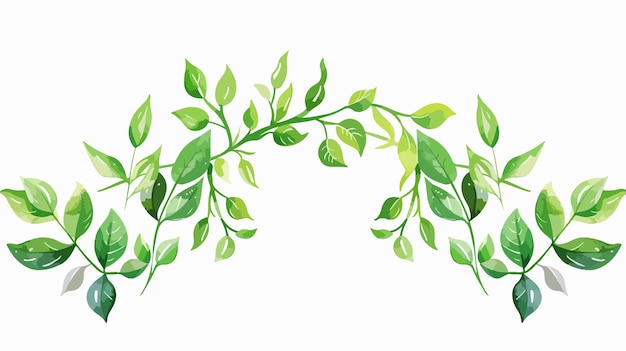 Cute Cartoon Green Plant Frame Flat Icon Vector Illustration