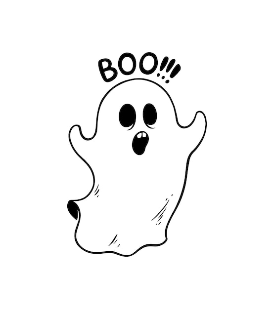 Cute cartoon Halloween Boo Ghost