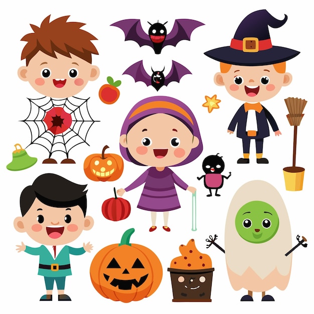 Cute Cartoon Halloween Characters