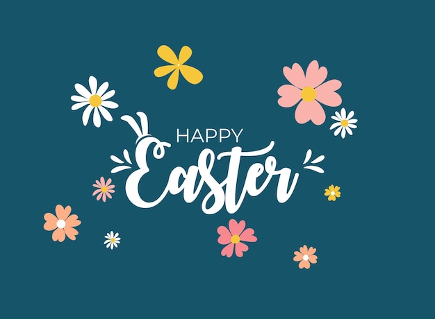 Cute Cartoon Happy Easter Spring Holiday Background