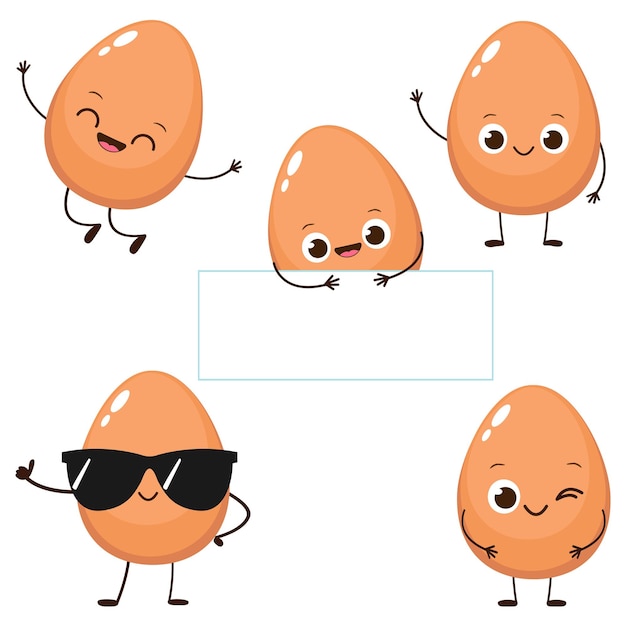 Cute cartoon happy egg charactercter