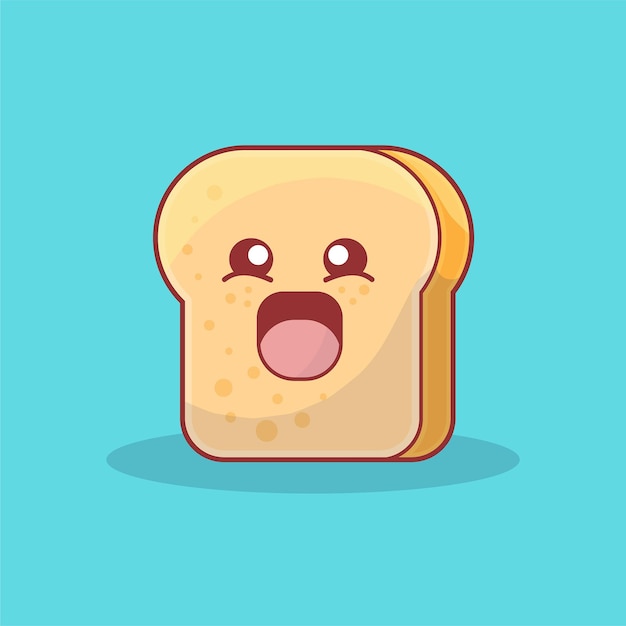 Cute cartoon happy loaf Bread character