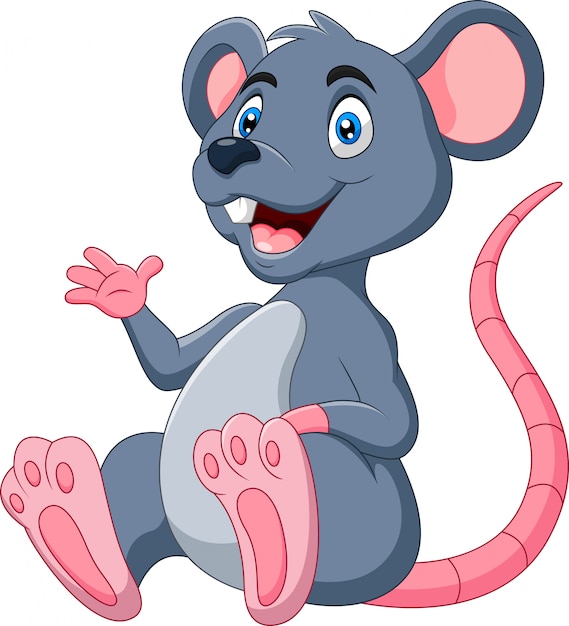 Cute Cartoon happy mouse illustration