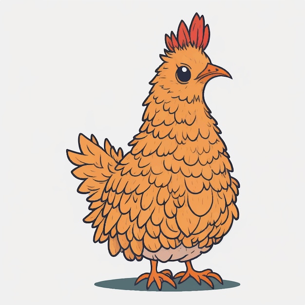 Cute cartoon hen vector illustration