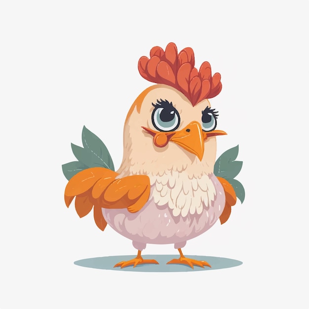 Cute cartoon hen vector illustration