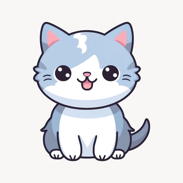 Cute cartoon kitten illustration