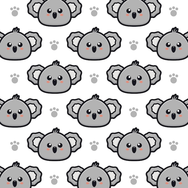 cute cartoon koala seamless pattern