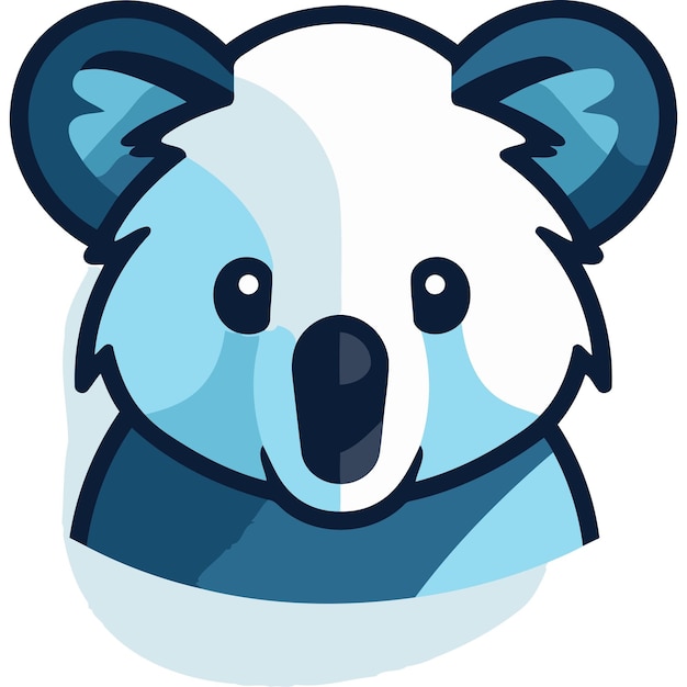 Cute cartoon koala with blue and white fur