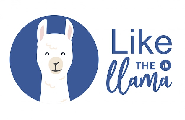 Cute cartoon llama character with motivational quote