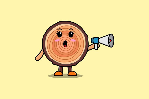 Cute Cartoon Lychee character speak with megaphone in 3d cartoon style concept