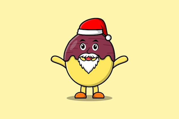 Cute Cartoon mascot character Sweet potato santa claus character christmas illustration