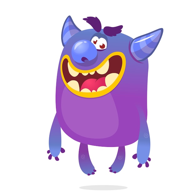 Cute cartoon monster Vector troll or gremlin character Halloween design