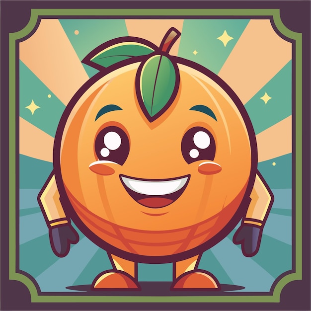 Vector cute cartoon orange character with a smiling face