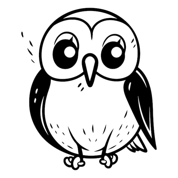 Cute cartoon owl Vector illustration isolated on a white background