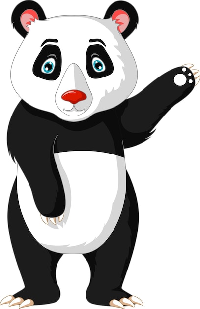 Vector cute cartoon panda standing