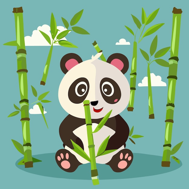 A cute cartoon panda vector