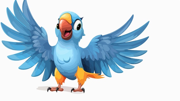 Cute Cartoon Parrot Mascot Character Pointing