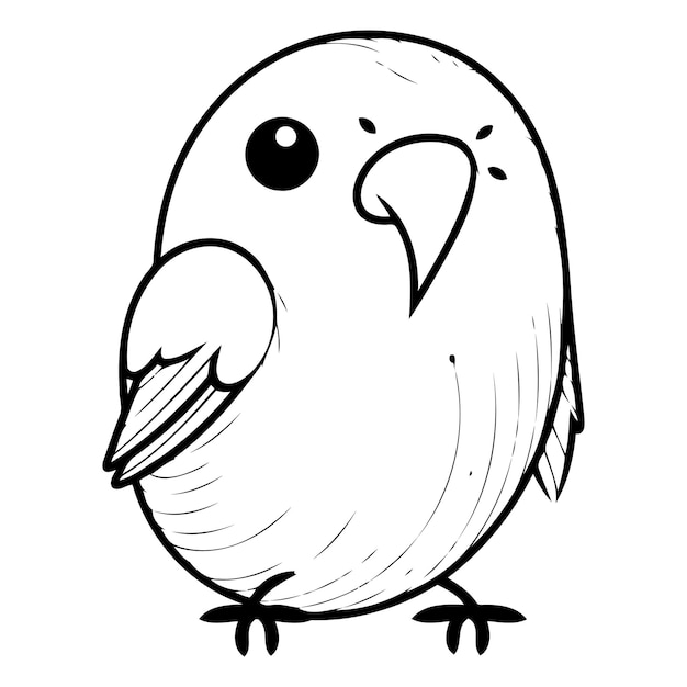 Cute cartoon parrot Vector illustration Isolated on white background