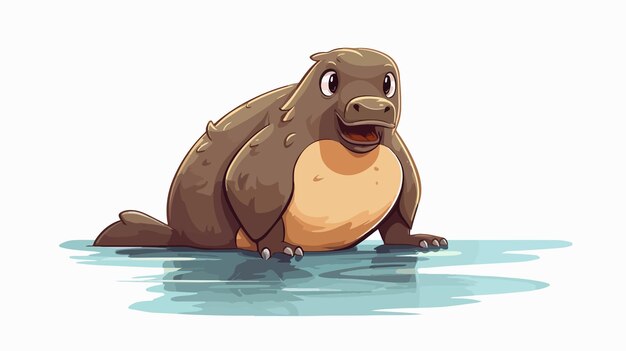 Vector cute cartoon platypus illustration for kids designs and projects