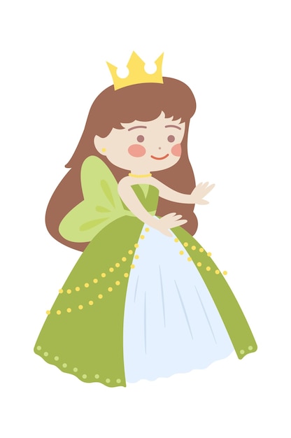 Cute Cartoon Princess Vector illustration