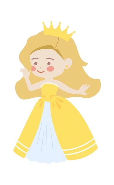 Cute Cartoon Princess Vector illustration