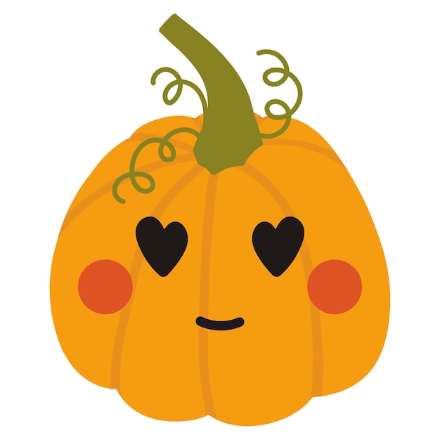 Cute cartoon pumpkin Vector image of a pumpkin with a face Halloween decor