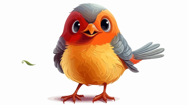 Vector cute cartoon robin bird mascot character stock illustration