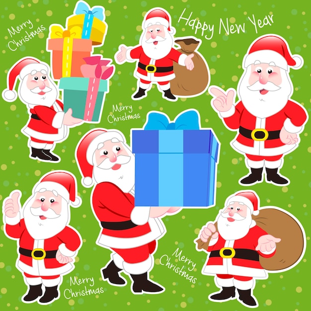 Cute cartoon Santa Claus collection