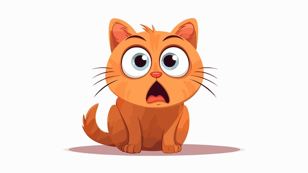 Cute Cartoon Scared Cat Illustration for Designs