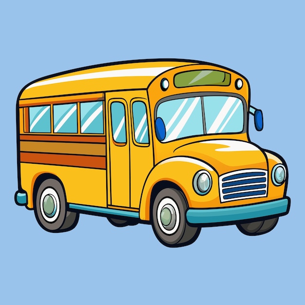 Cute Cartoon School Bus for Kids Cartoon Vector Illustration