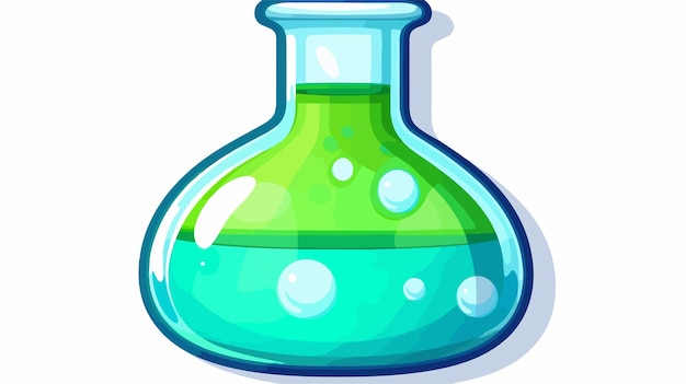 Vector cute cartoon science experiment sticker