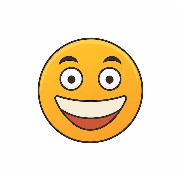 Vector cute cartoon style emoji mascot with cute eyes and expressive mouth