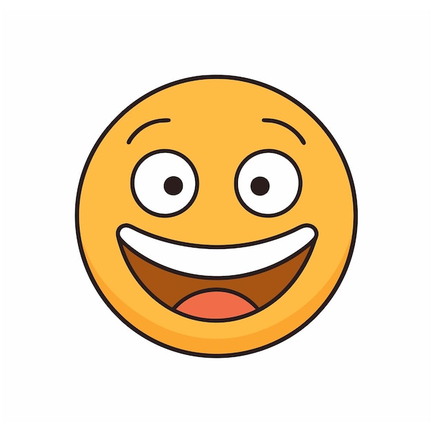 Vector cute cartoon style emoji mascot with cute eyes and expressive mouth