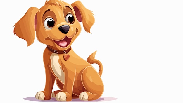 Vector cute cartoon talking dog illustration for stock photos