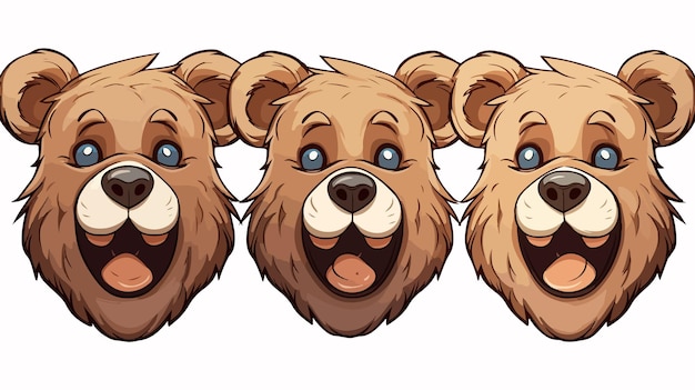 Cute Cartoon Teddy Bear Head Illustration for Childrens Designs and Projects