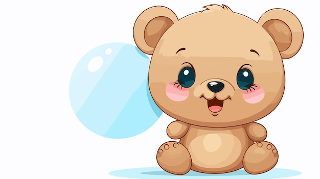 Cute Cartoon Teddy Bear with Speech Bubble