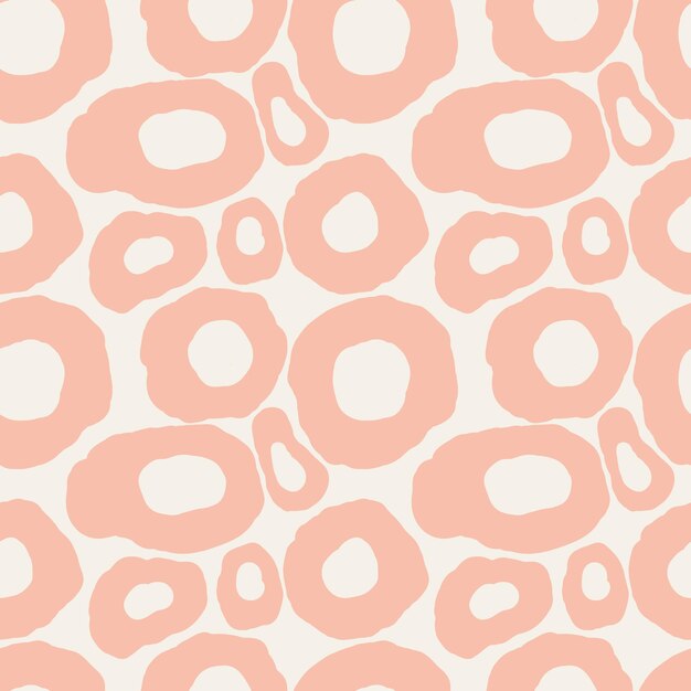 Cute cartoon uneven round shapes seamless pattern. Geometric background.