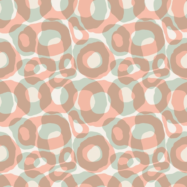 Cute cartoon uneven round shapes seamless pattern. Geometric background.