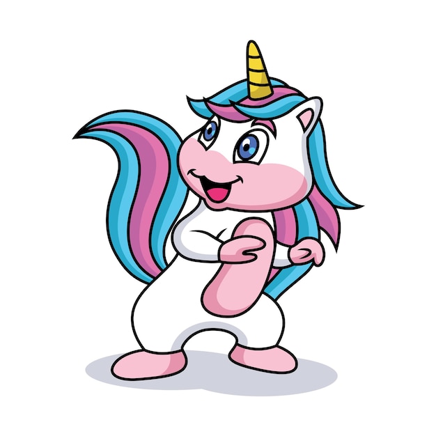 Cute cartoon unicorn expression with a sweet smile