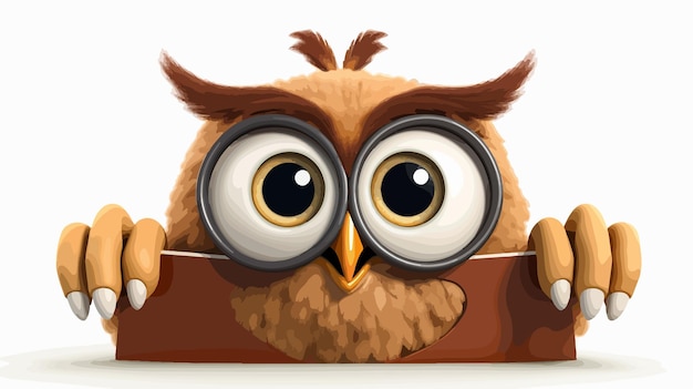 Cute Cartoon Wise Owl Character Illustration