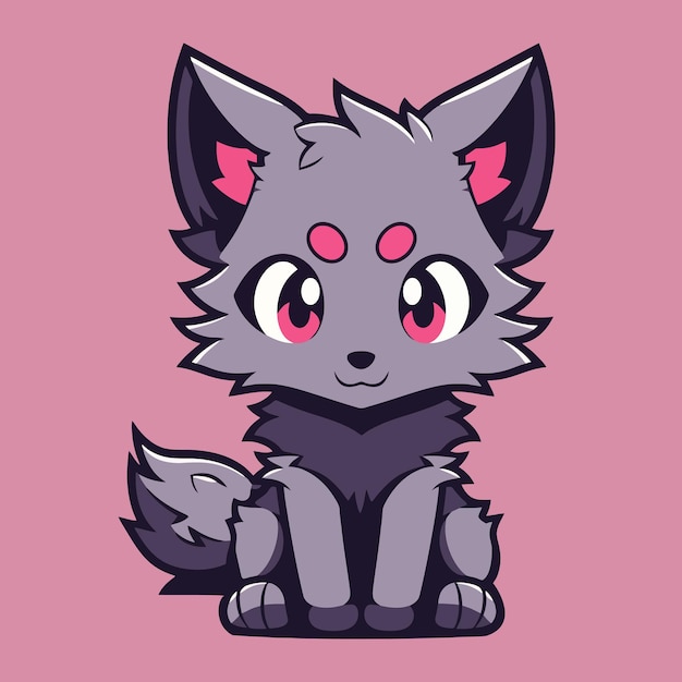 Cute cartoon wolf