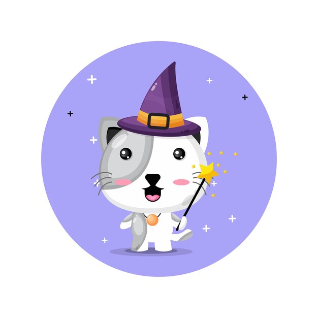 Cute cat become witches