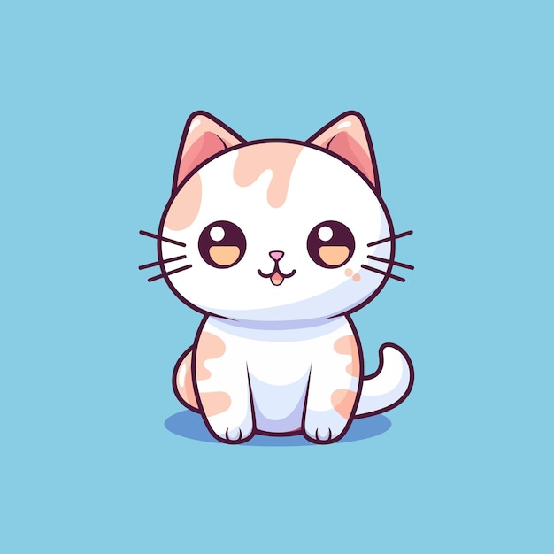 Cute cat on a blue background.