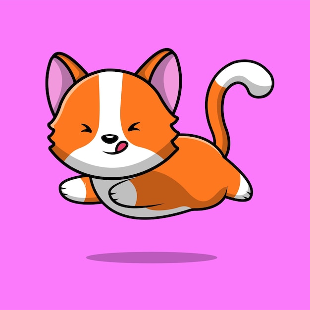 Cute Cat Cartoon Vector Icon Illustration