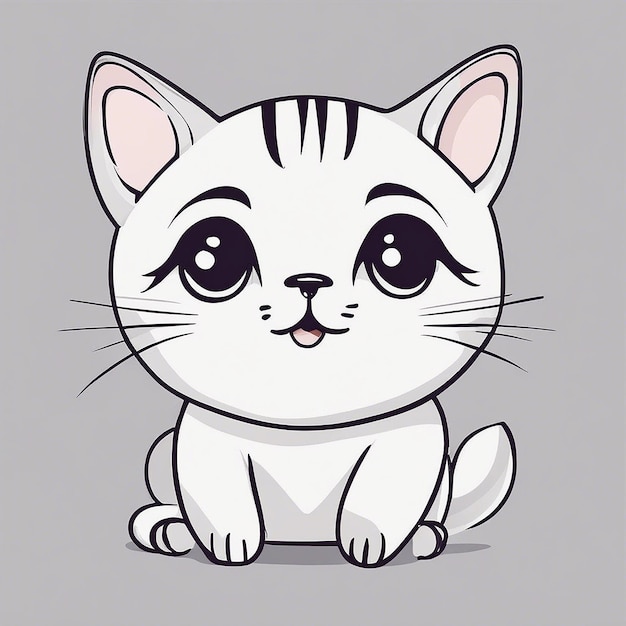 Cute cat cartoon vector illustration