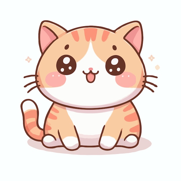 cute cat cartoon vector on white background