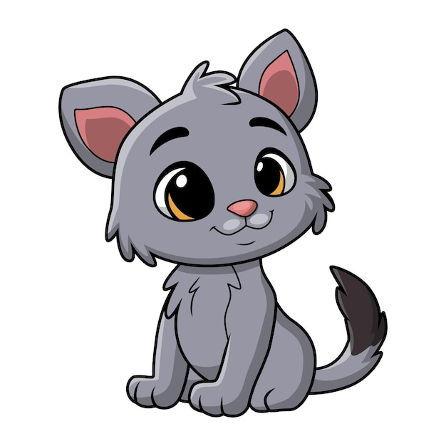 Cute cat cartoon on white background