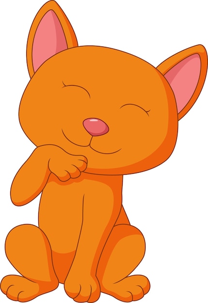 Cute cat cartoon on white background