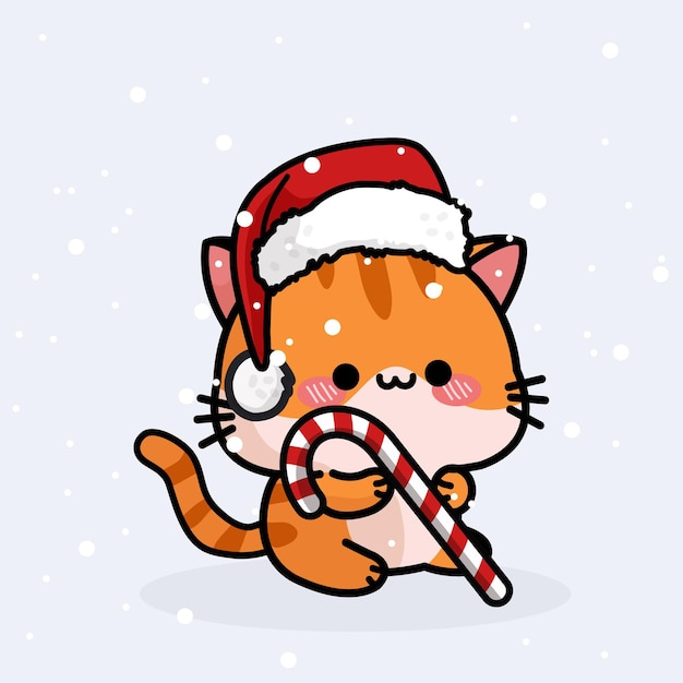 Cute Cat celebrating christmas